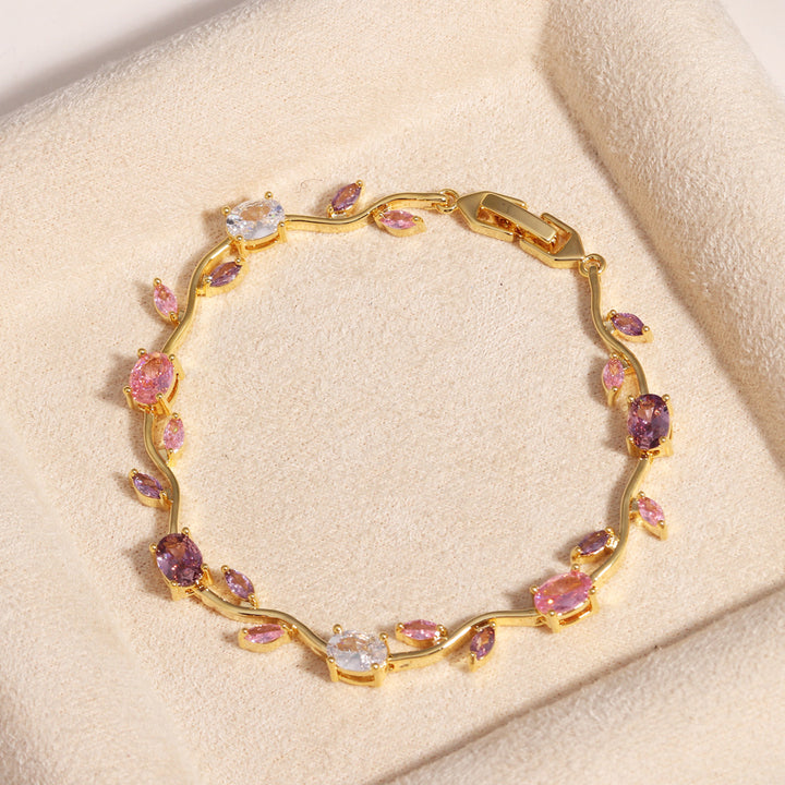 Colored Gem Vine Bracelet (Light Luxury Romantic Style)