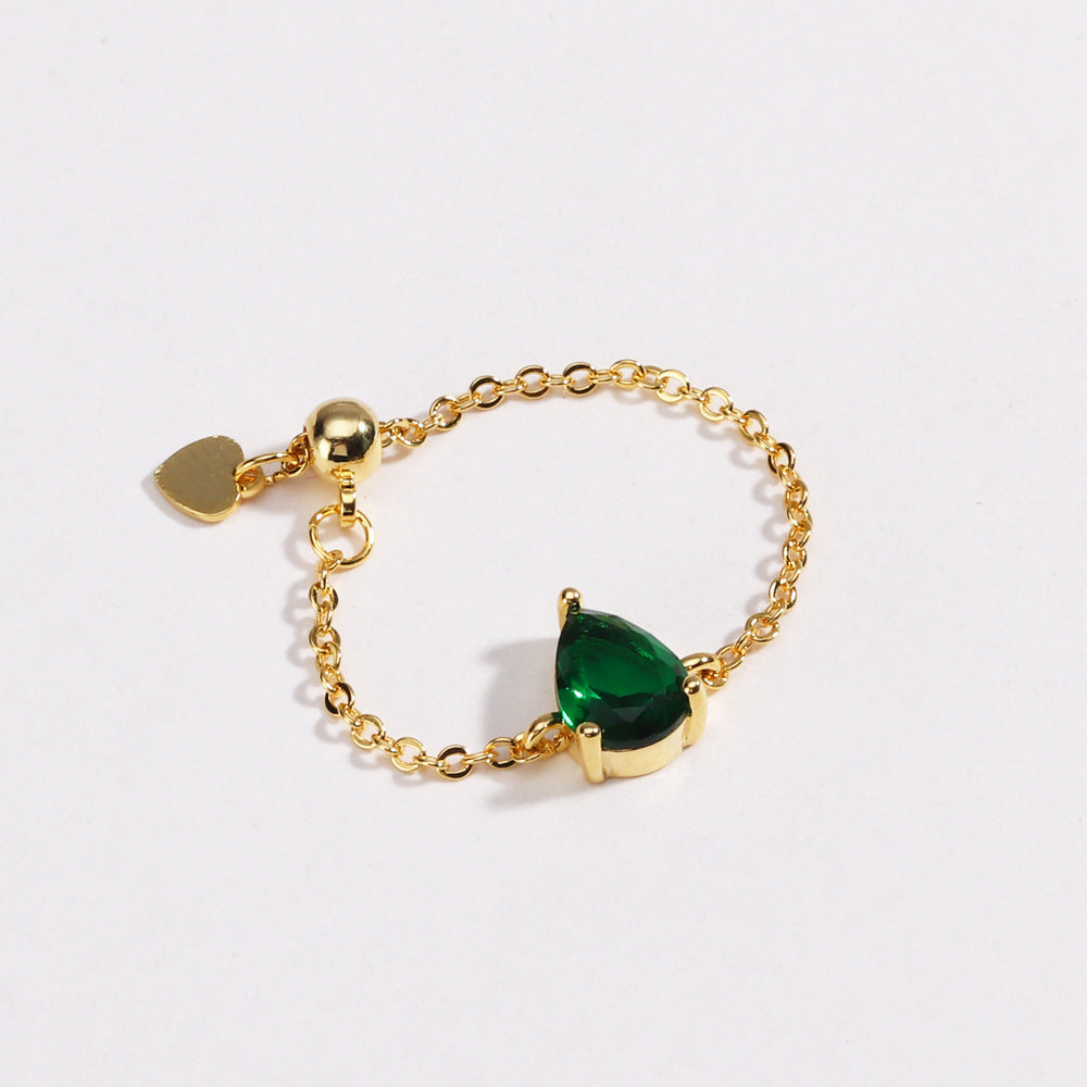 Pear Colored Gem Adjustable Ring (Sweet Vitality Multi-Color Style)