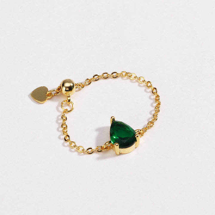 Pear Colored Gem Adjustable Ring (Sweet Vitality Multi-Color Style)