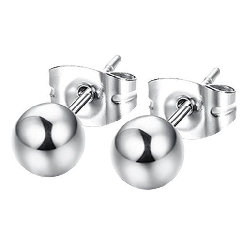 Polished Small Ball Stud Earrings for Women – 925 Silver Plated Black Gold Finish