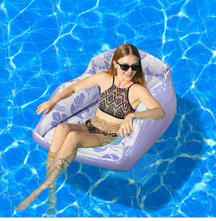Tropical Print Inflatable Pool Lounge Float (2 Colors Water Relax Floating Chair)