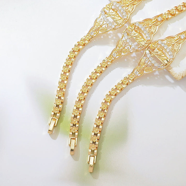 Virgin Mary Embossed Multi‑Style Openwork Gold‑Tone Bracelet
