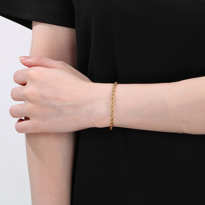 Twisted Chain Titanium Steel Bracelet (Minimalist Unisex Style)