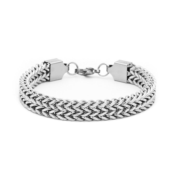 Titanium Steel Braided Cuban Link Bracelet (Light Luxury Multi-Color Style)