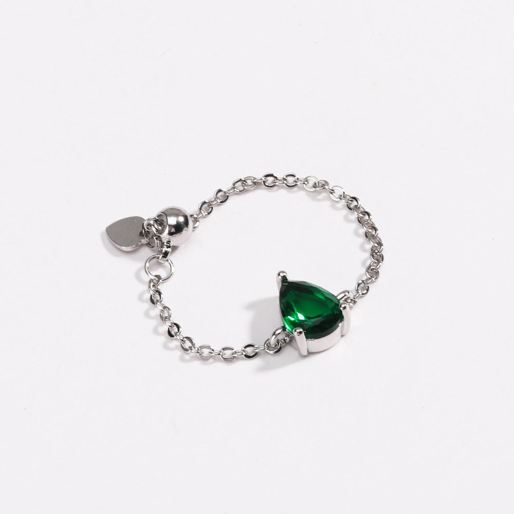 Pear Colored Gem Adjustable Ring (Sweet Vitality Multi-Color Style)