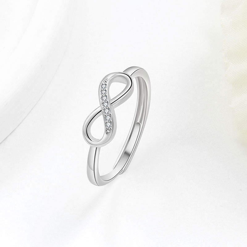 Infinite Love 8-Shape Jewelry Set - Minimalist Zircon 8-Shape Necklace, Bracelet, Earrings & Ring