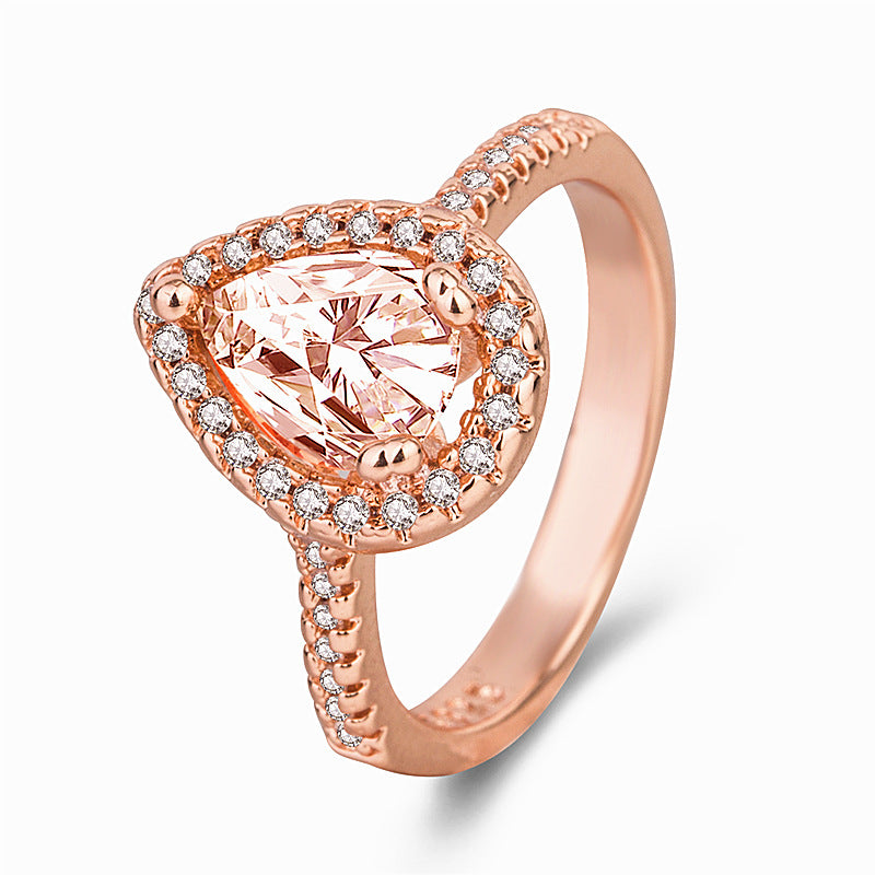Pear Diamond Halo Ring (Women's Luxury Elegant Style)