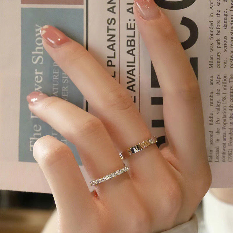 Minimalist Segmented Diamond Couple Rings (Luxury Daily Bond Style)