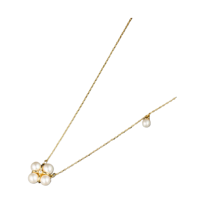 Lucky Four-Leaf Clover Pearl Necklace – Elegant Luxury Style Choker for Women