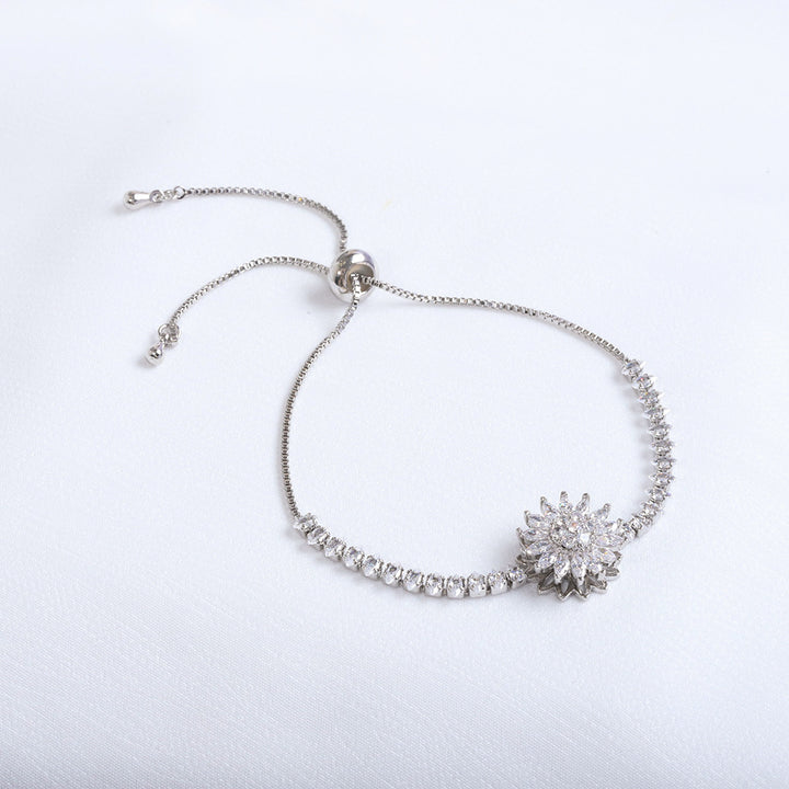 Sunflower Rotatable Jewelry Set with Diamond Inlay
