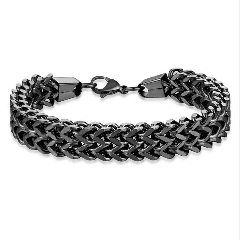 Titanium Steel Braided Cuban Link Bracelet (Light Luxury Multi-Color Style)