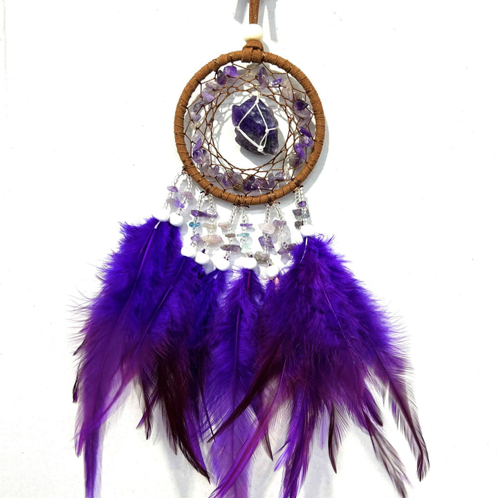 Crystal Cluster Feather Dreamcatcher Ornament (Healing Spiritual Style Series)