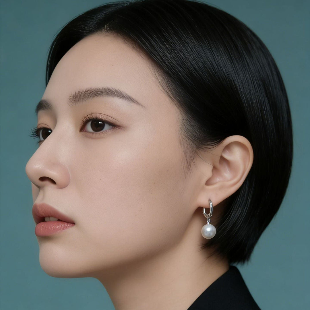 U-Shaped Horseshoe Pearl Hoop Earrings (Minimalist Daily Wear Jewelry)