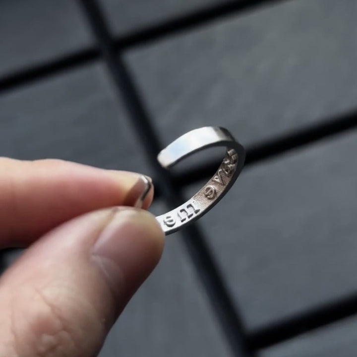 "I'm fine" Mantra Open Ring (Self-Care Minimalist Band)