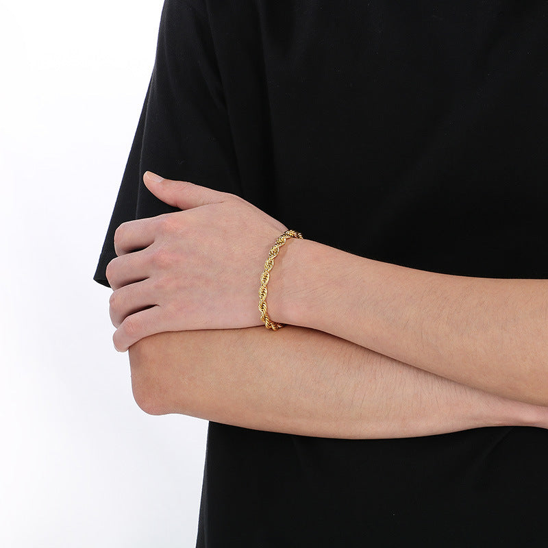 Twisted Chain Titanium Steel Bracelet (Minimalist Unisex Style)