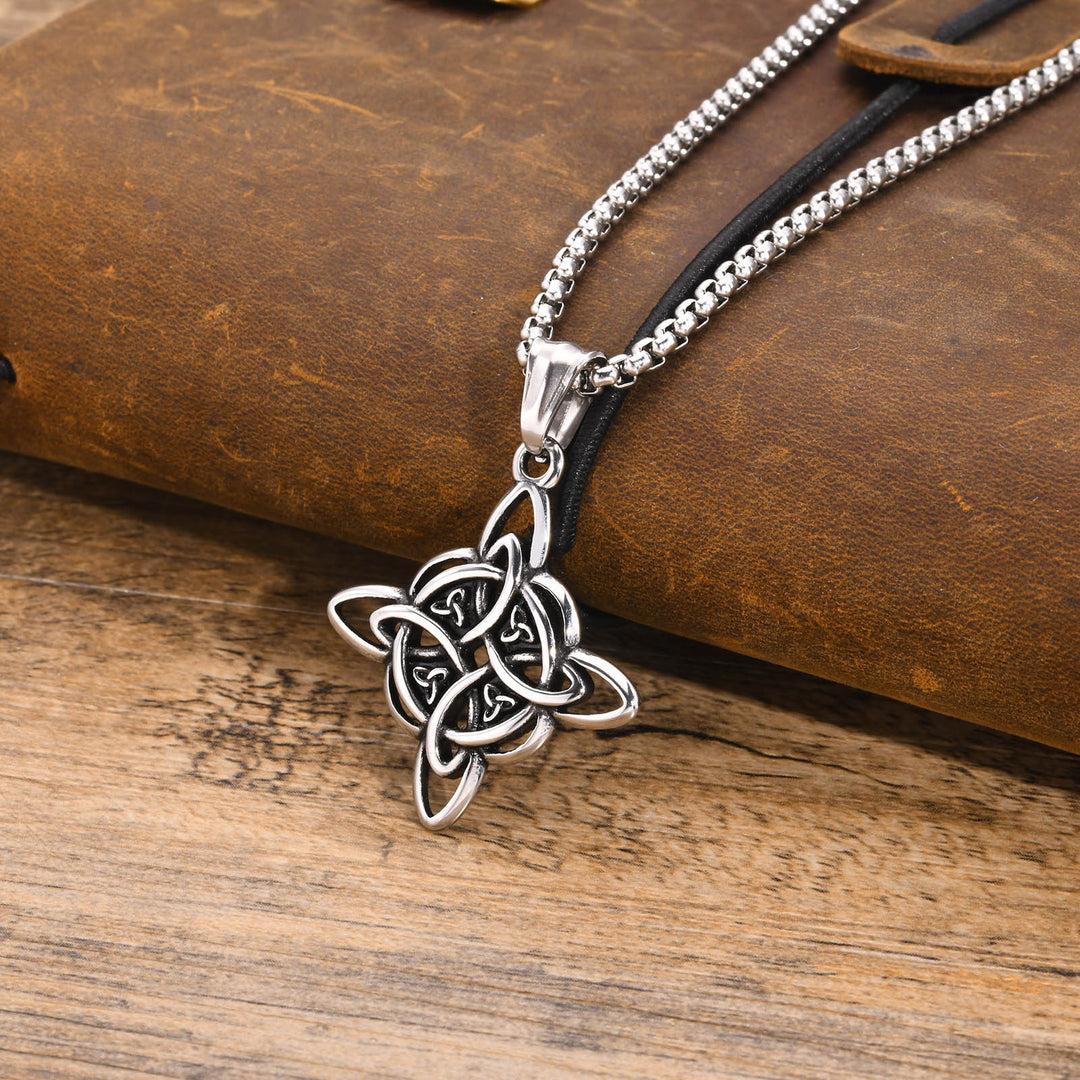 Celtic Knot Stainless Steel Necklace (Three Colors · Eternal Symbol Design)