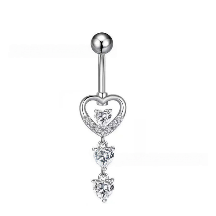 S925 Silver Diamond Pendant Belly Button Ring (Sweet-Cool Luxury Multi-Style)
