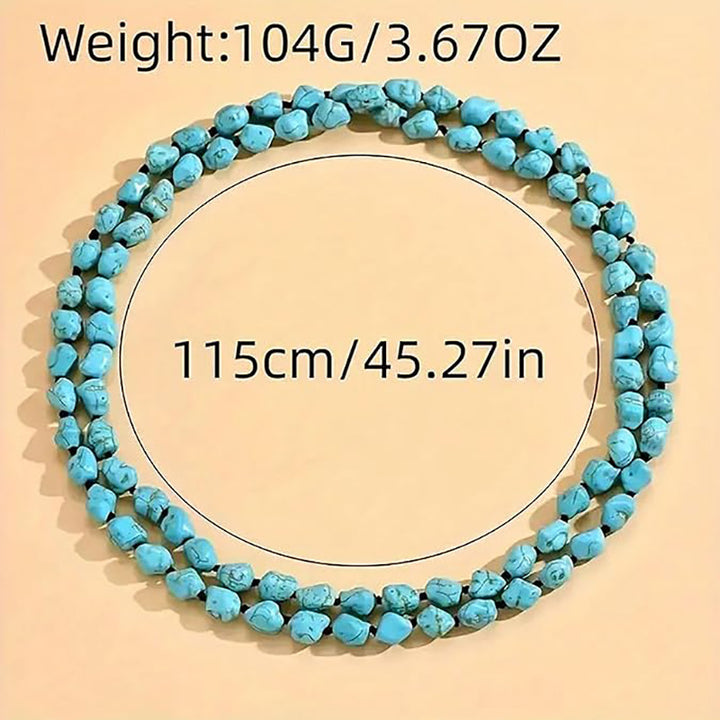 Bohemian Turquoise Multi-Layer Beaded Necklace (Vintage Ethnic Clavicle Chain)