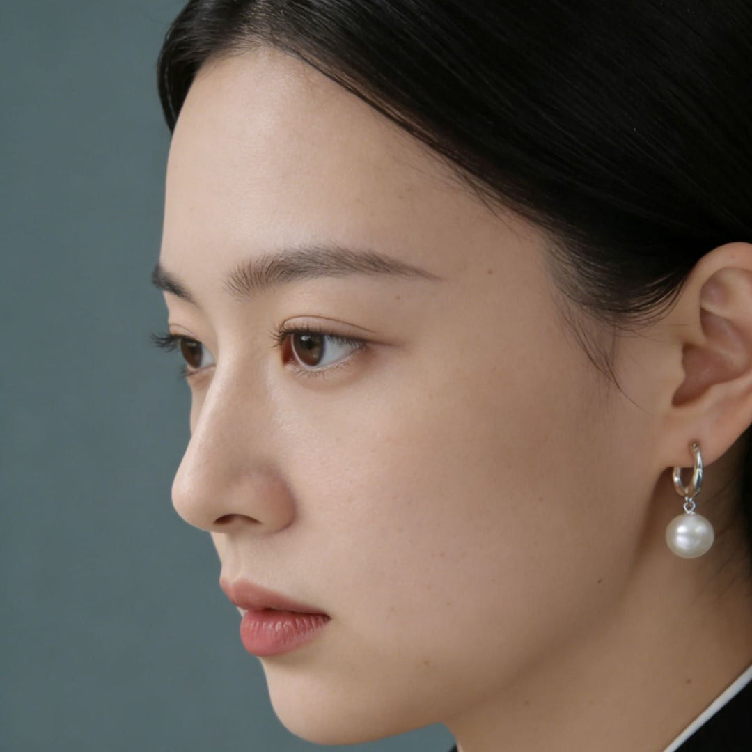 U-Shaped Horseshoe Pearl Hoop Earrings (Minimalist Daily Wear Jewelry)