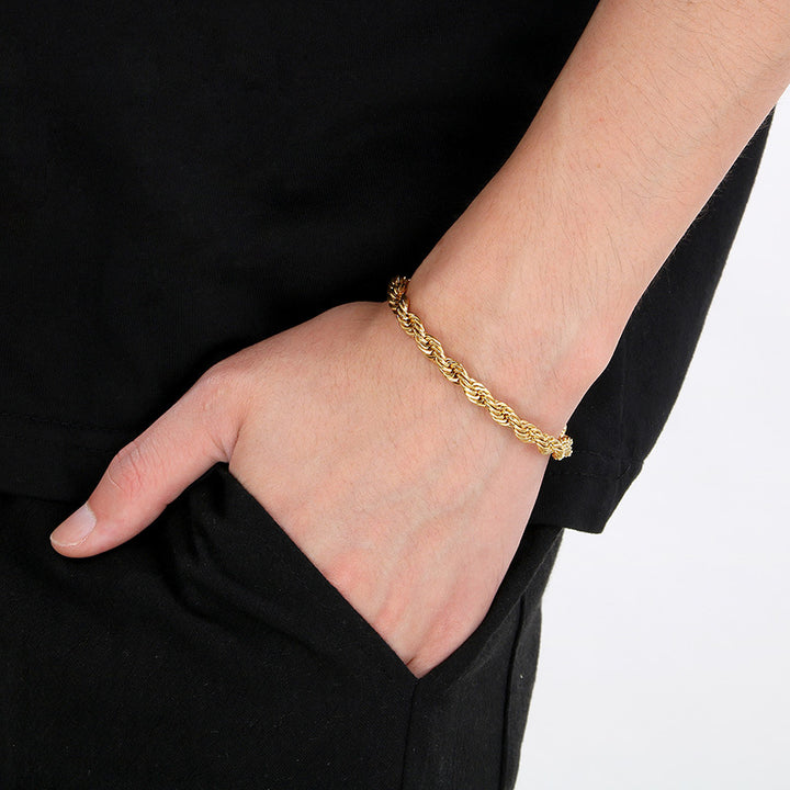 Twisted Chain Titanium Steel Bracelet (Minimalist Unisex Style)