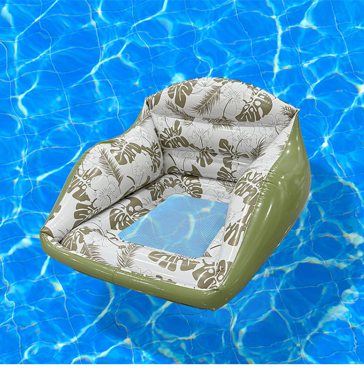 Tropical Print Inflatable Pool Lounge Float (2 Colors Water Relax Floating Chair)
