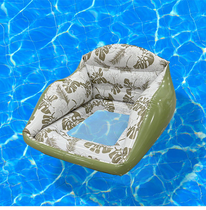 Tropical Print Inflatable Pool Lounge Float (2 Colors Water Relax Floating Chair)