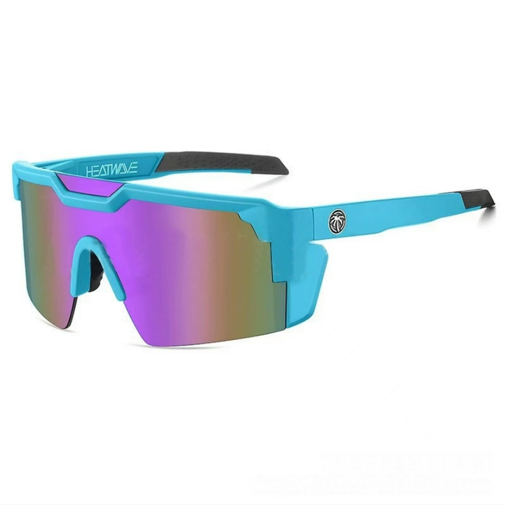 Outdoor Rimless Polarized Cycling Sunglasses, Multi-Color Coated Windproof Non-Slip Sports Shades for Running Fishing Cycling