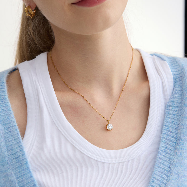 Gold Plated Geometric Diamond Necklace Set (Light Luxury Niche Multi-Style Clavicle Chain Collection)