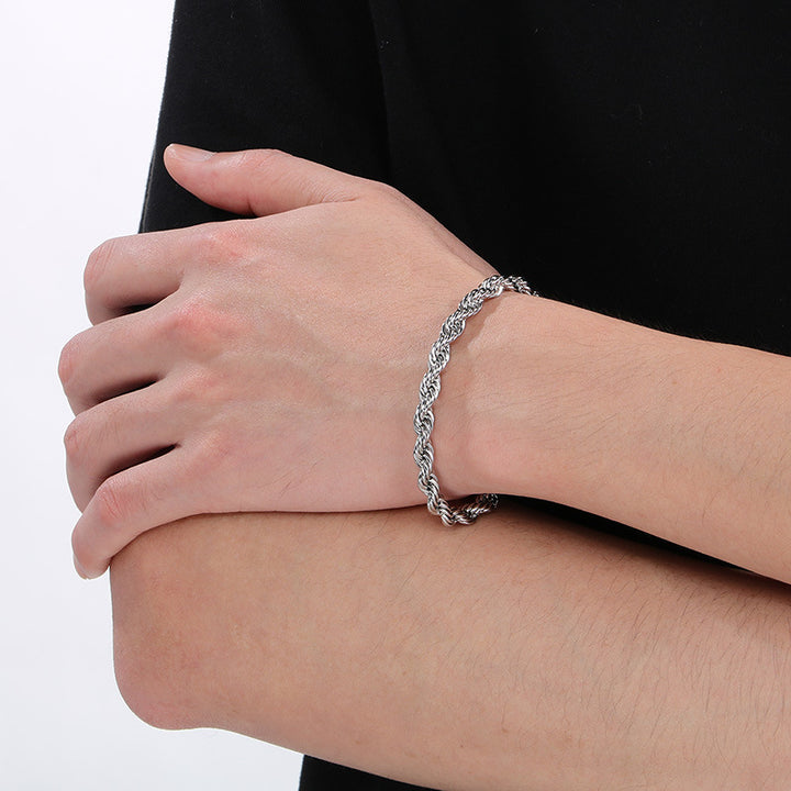 Twisted Chain Titanium Steel Bracelet (Minimalist Unisex Style)