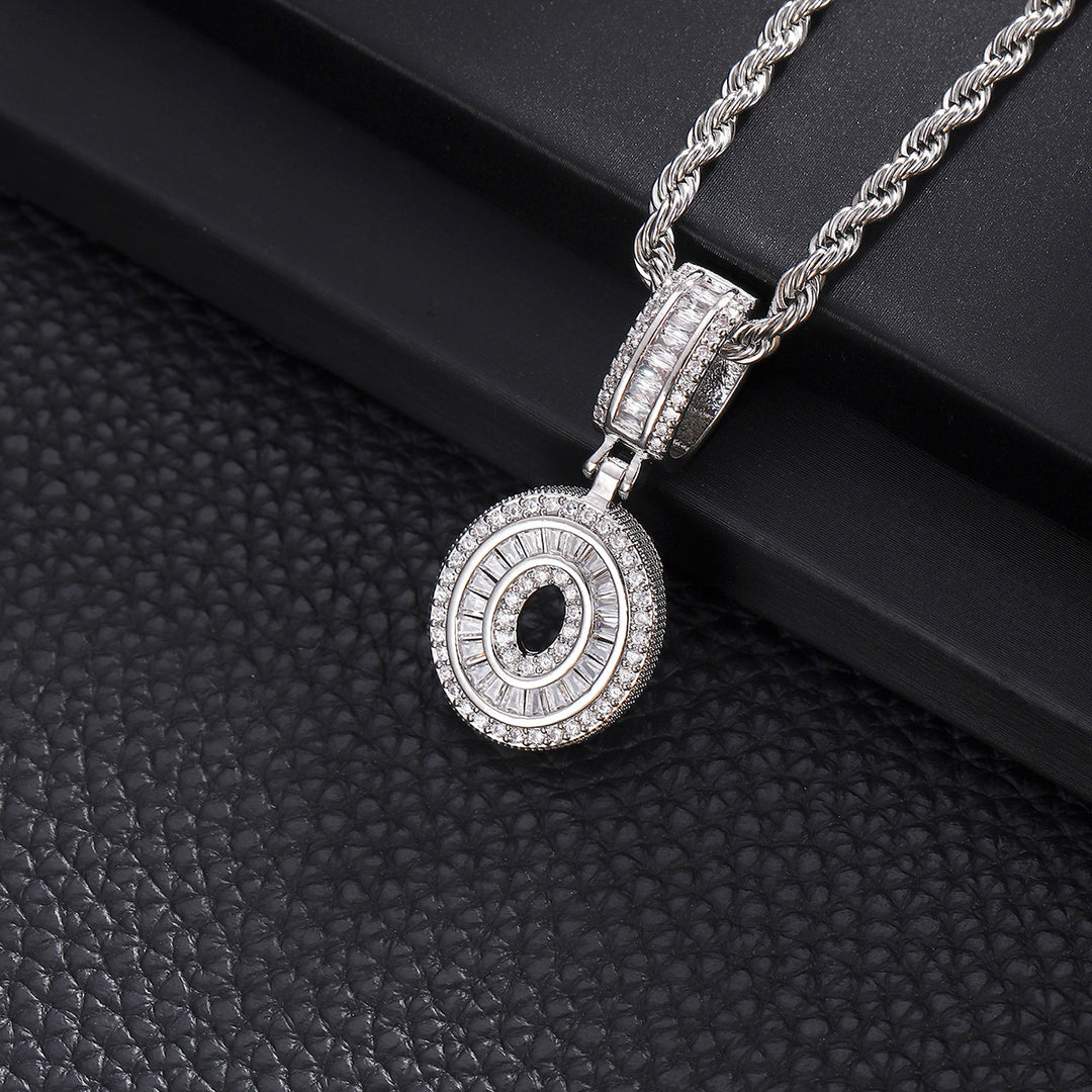 Full-Diamond Letter Cuban Link Necklace (26 Letters Optional | Gold/Silver Dual Tone)