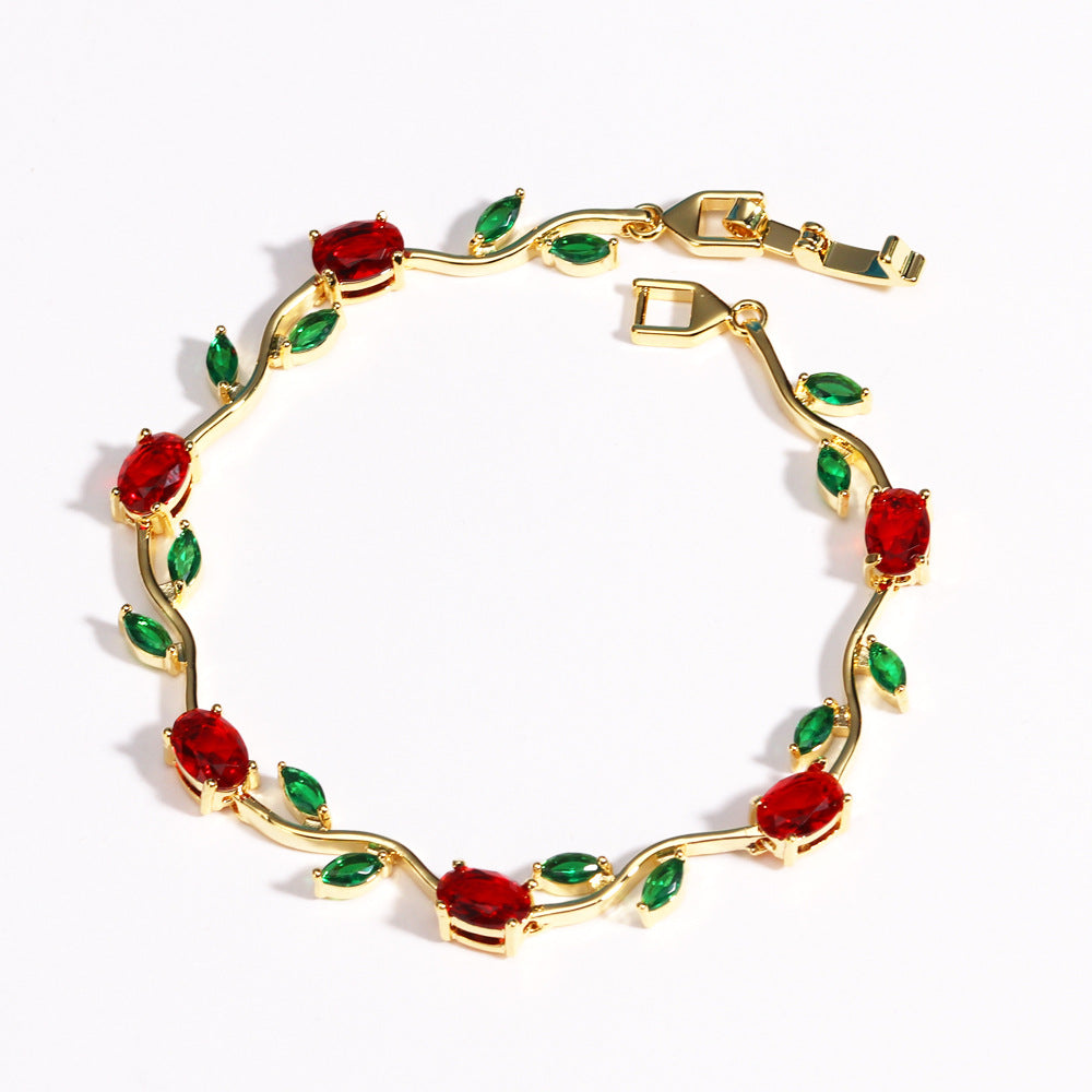 Colored Gem Vine Bracelet (Light Luxury Romantic Style)