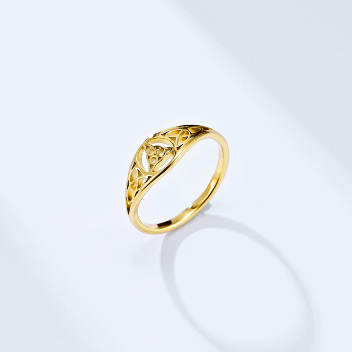 Titanium Steel Celtic Knot Hollow Ring (Retro Ethnic Style)