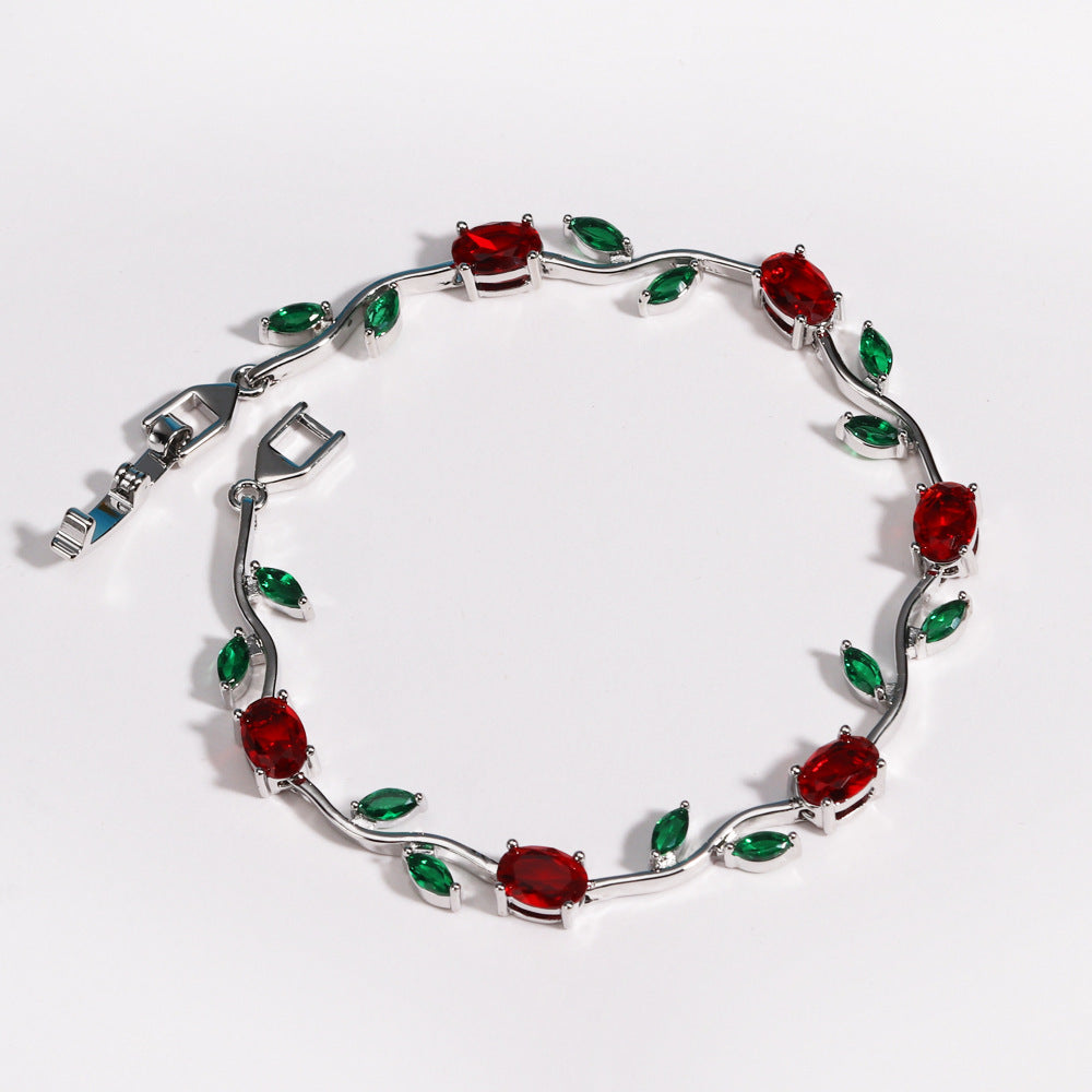 Colored Gem Vine Bracelet (Light Luxury Romantic Style)