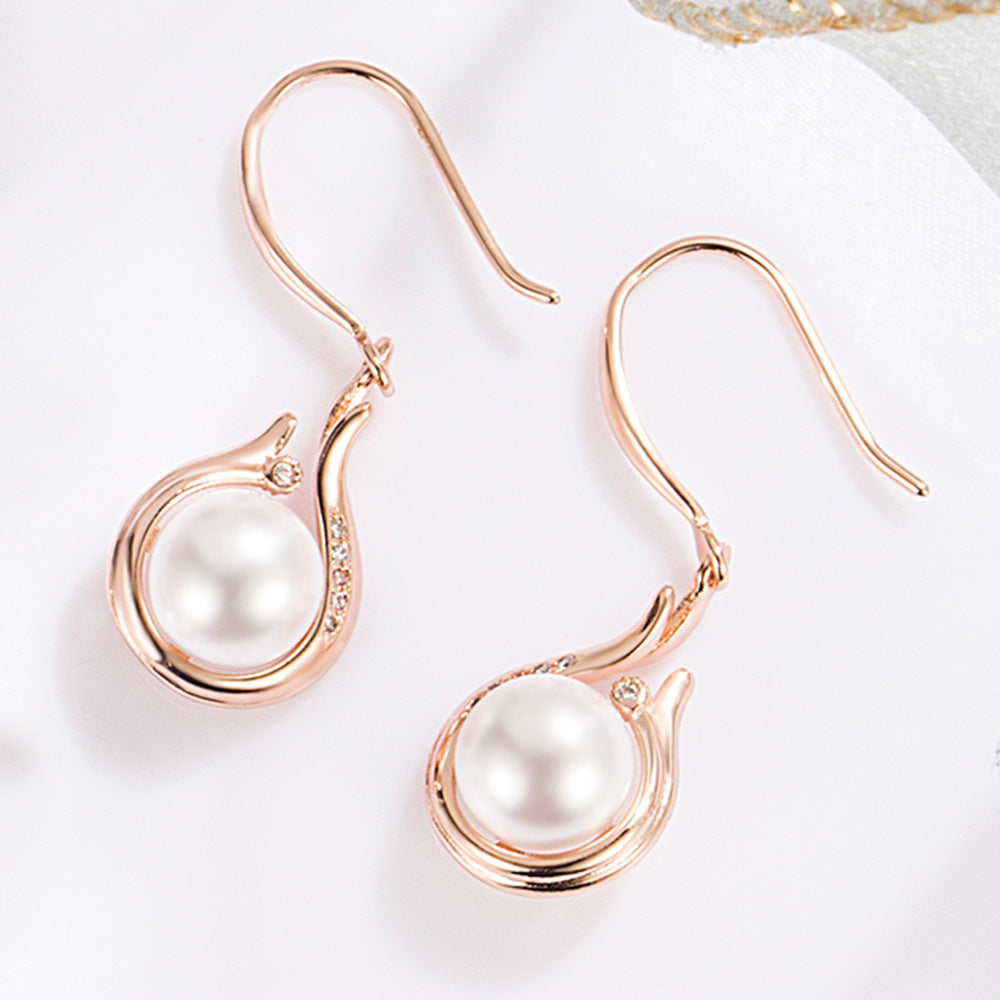 Teardrop Pearl Light Luxury Jewelry Set (Necklace + Drop Earrings)
