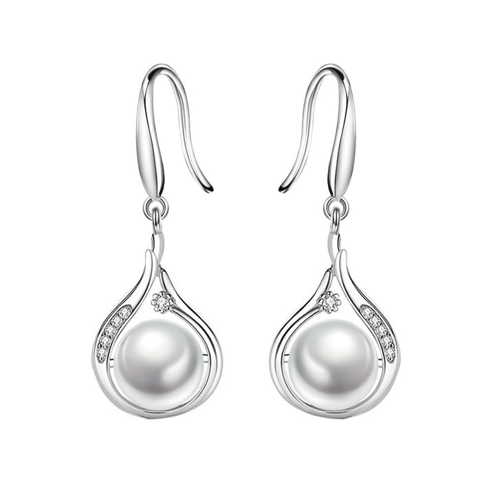Teardrop Pearl Light Luxury Jewelry Set (Necklace + Drop Earrings)