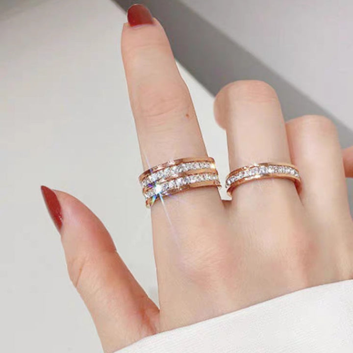 Princess Cut Single/Double Row Pave Band Ring (3 Colors Luxury Statement Ring)