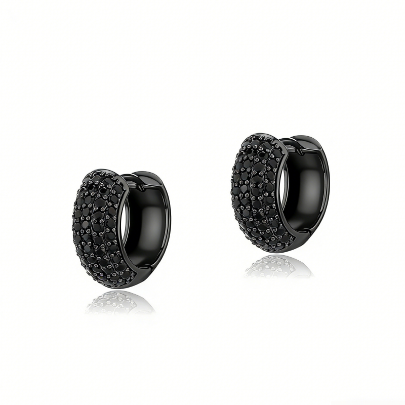 Full Diamond Inlaid Oval Hoop Earrings (Luxury Versatile Personalized Style)