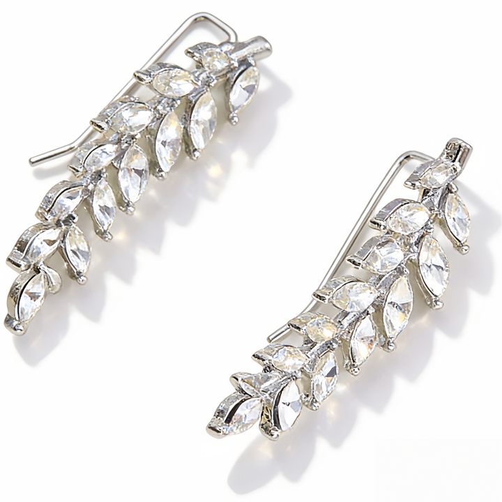 Wheat Ear Pavé Ear Climbers (Light Luxury Niche Design Earrings)