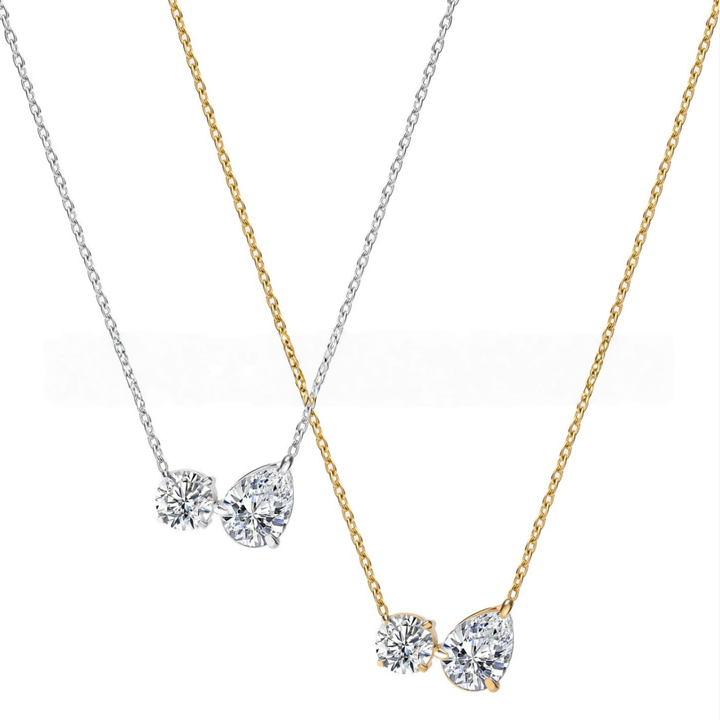 Two-Stone Heart Choker (Light Luxury Minimalist Confession Style)