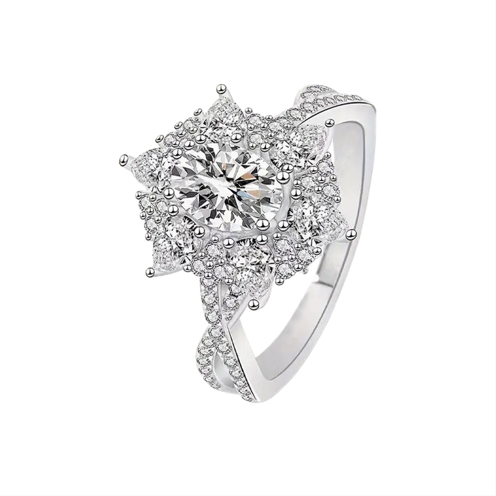 Sunflower Pavé Ring (Light Luxury Niche Luxurious Band)