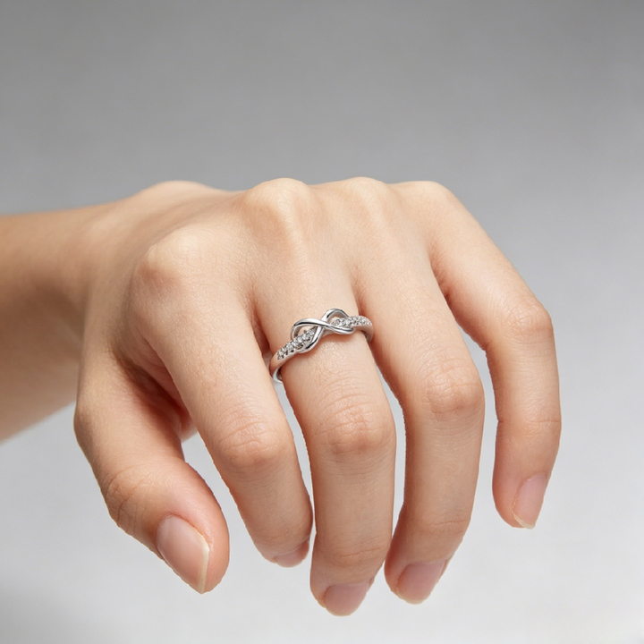 Infinity Knot Diamond Stackable Ring (Multi-Color Delicate Luxury Band)