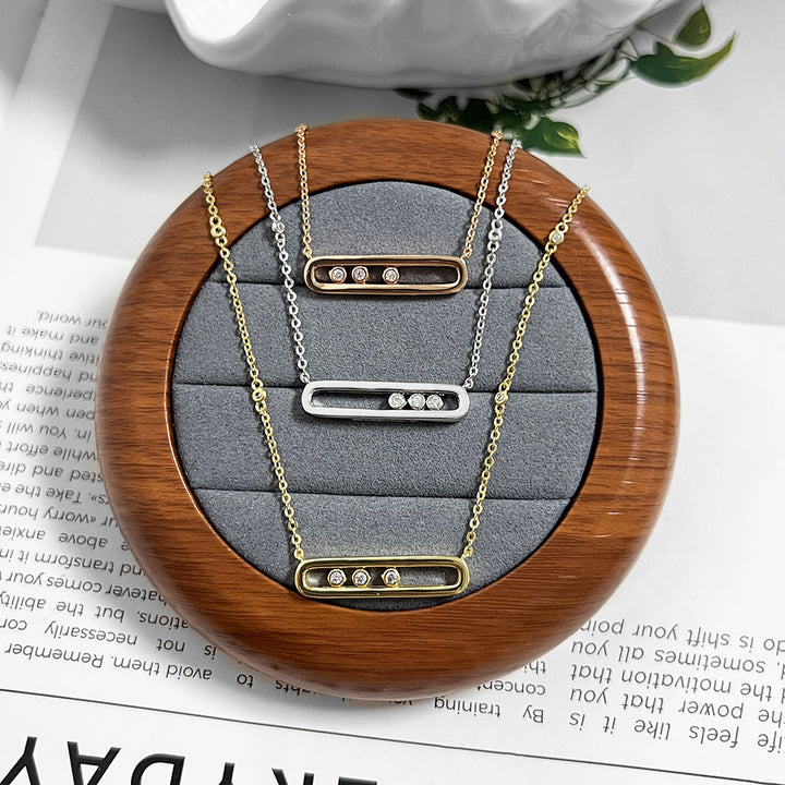 Pavé Geometric Link Clavicle Chain (Light Luxury Niche Versatile Daily Necklace)