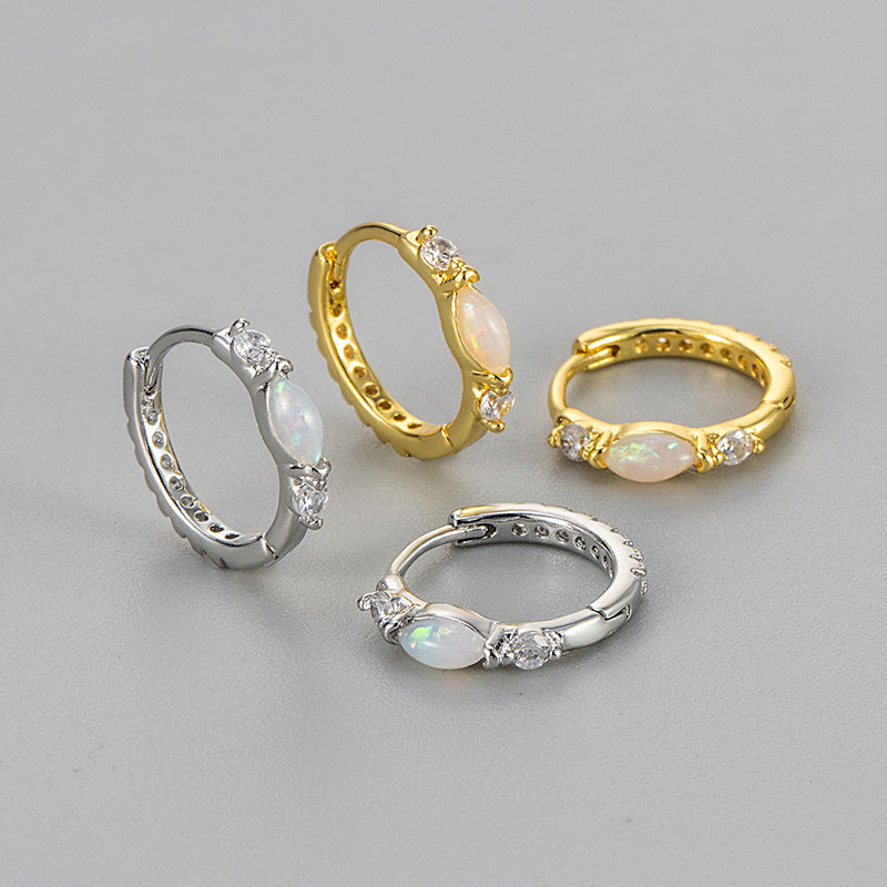 Marquise Opal Huggie Earrings (Light Luxury Minimalist Versatile Earrings)