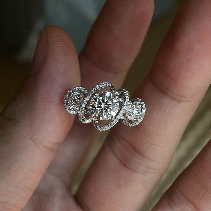Rotatable Multi‑Band Heart‑Cut Diamond Women’s Ring