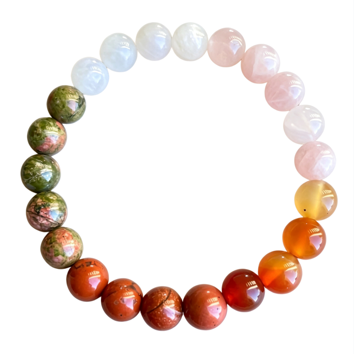 Multi‑Variety Natural Crystal Energy Bracelet, Fertility & Lucky Theme Mixed‑Bead Single Strand Bracelet, 2‑Options Natural Stone Jewelry
