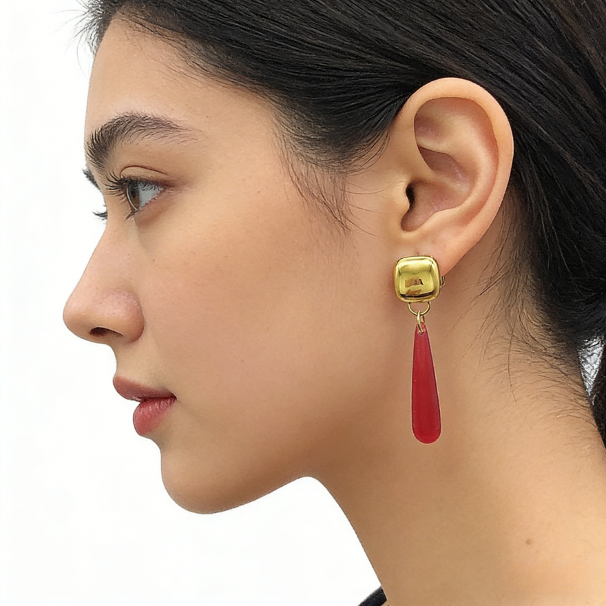 Vintage Red Teardrop Earring Set (Vintage Elegant Earrings)