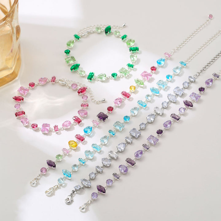 Multicolor Gemstone Shape Bracelet (Dopamine Edgy Jewelry)
