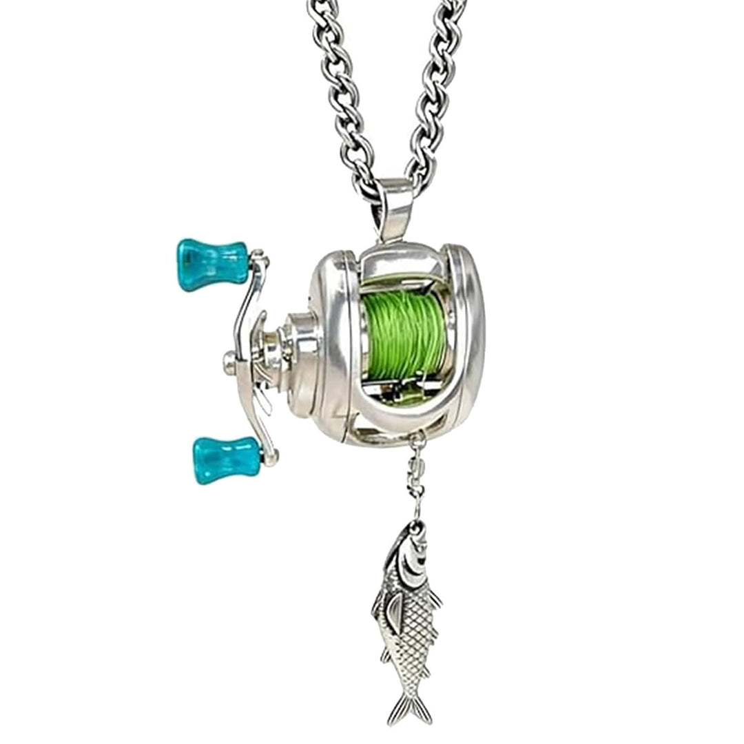 Mini Baitcasting Fishing Ring, Rotatable Reel Ring with Fish Pendant for Anglers
