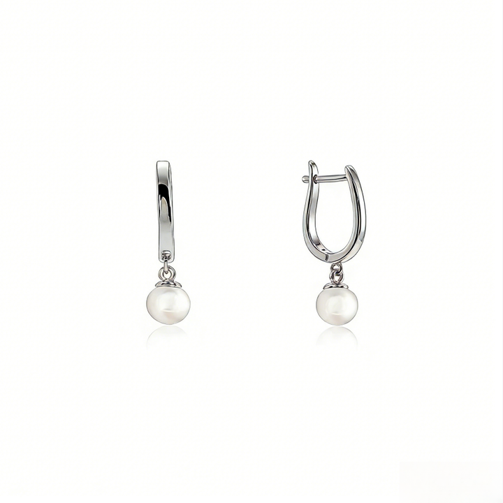 U-Shaped Horseshoe Pearl Hoop Earrings (Minimalist Daily Wear Jewelry)