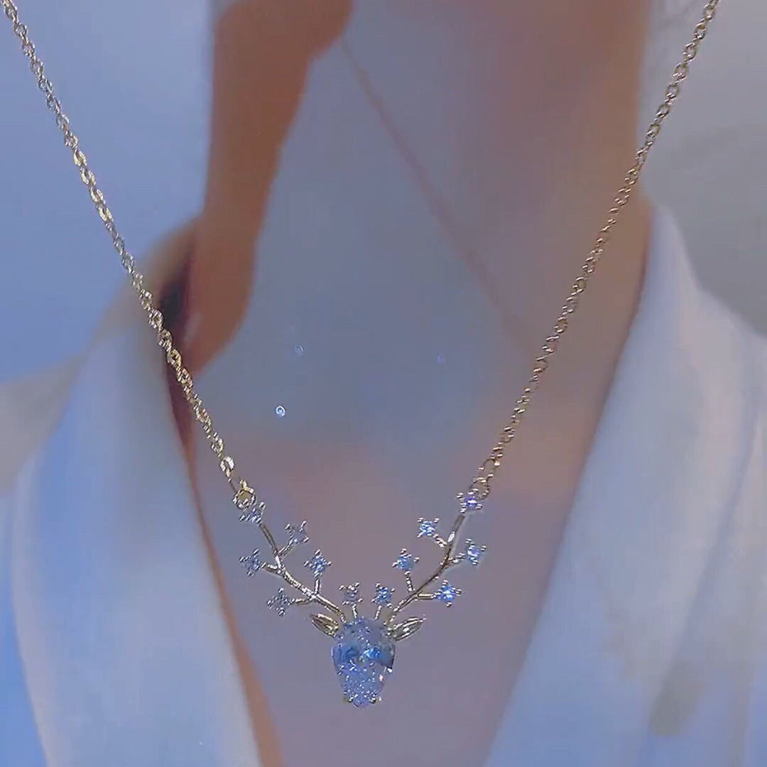 "Deer You" Gemstone Choker Set (Light Luxury Niche Romantic Necklace)